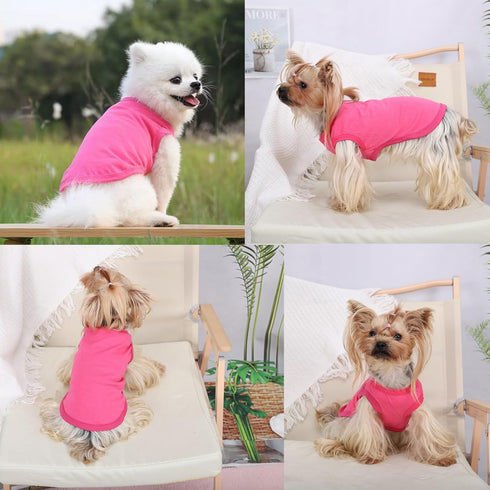 Dog Shirt Vest Clothes for Small Dogs, Summer Solid Stretchy Puppy T-Shirts, Soft Cool Breathable Lightweight Dog