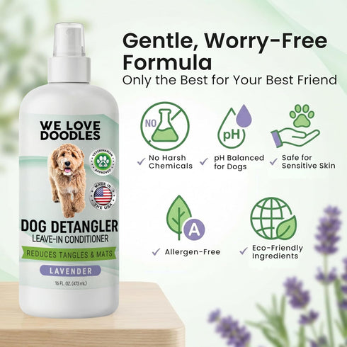 We Love Doodles Dog Detangler Spray - Leave-in Conditioner for Dogs - Dog Detangling Spray - Dematting Spray for Dogs