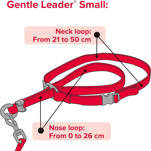 Beaphar Gentle Leader Head Collar for Small Dogs - Stops Pulling on the Lead, Training Aid with Immediate Effect (Red x