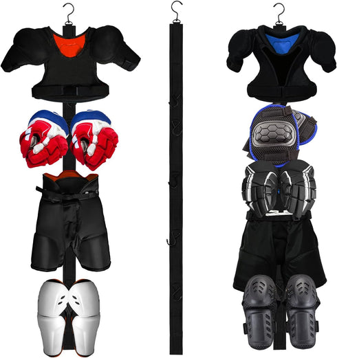 Portable Hockey Drying Rack, Sports Gear Organizer with 5 Adjustable Holder Hooks for Ice Hockey, Skating, Camping
