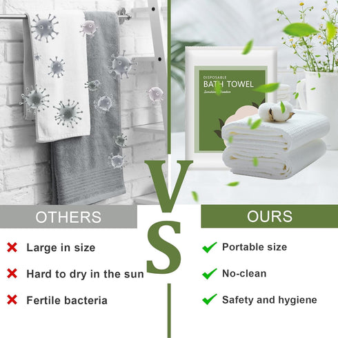 10 Pack 55" 27.5" Swimming Disposable Bath Towels, x Ultra Soft, Quick Dry Disposable Body Towel, Portable Travel Towel