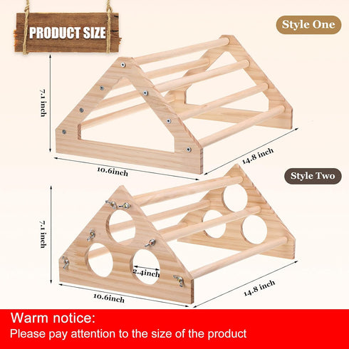 2 Pieces Chicken Perch Hens Handmade Perch Stand Toy Chicken Wood Stand Chicken Toy Wooden Roosting Jungle Chick Gym
