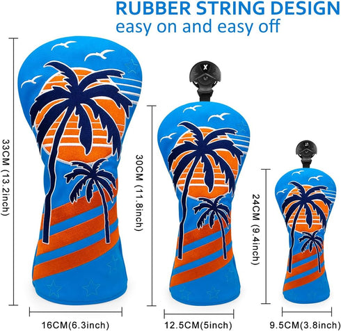 Montela Golf Club Covers, Coconut Tree Putter Cover and Headcovers for Most Brands