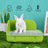 RUBYHOME Rabbit Litter Box Toilet, Plastic Square Cage Box for Small Animals, 11.4 Inches (Green)