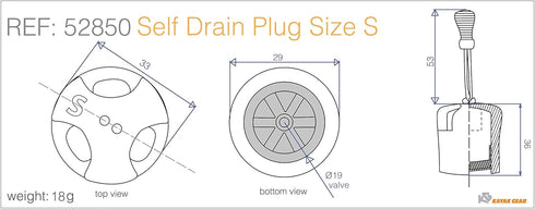 Pair of Small Kayak Gear Self Draining Scupper