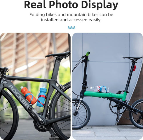 ROCKBROS Lightweight Sturdy Alloy Aluminum Bike Water Bottle Holder - Bike Cup Cage for Road & Mountain Bikes
