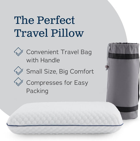 WEEKENDER Gel Memory Foam Camping Pillow - Travel Essentials for Neck Support, Compatible for Camping and Airplane
