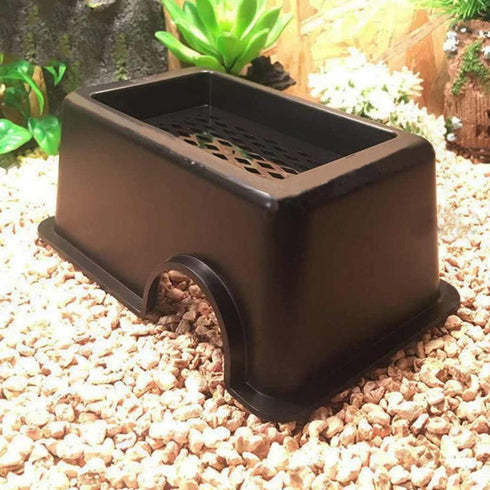Tfwadmx Reptile Hide Box, Gecko Hideout and Cave with Water Supply for Lizards, Snakes, and Frogs