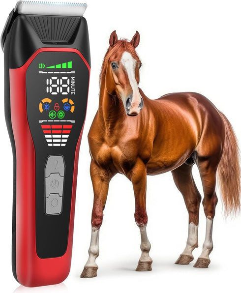 Horse Clippers Low Noise Rechargeble Horse Trimmer Kit, Pet Shaver for Heavy