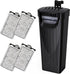 Aquarium Power Filter (3.5W), Silent Low-Water Filter for Small Fish Tank up to 15 Gallon, Black