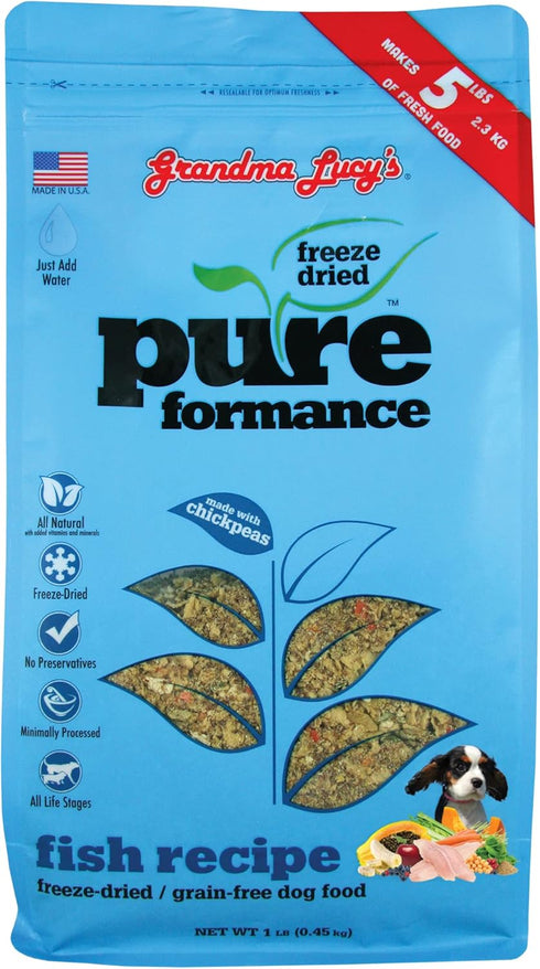 Grandma Lucy's Pureformance Freeze-Dried Dog Food, Fish, 1 lb