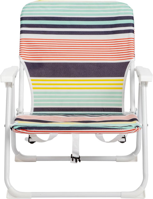 DESIGNSCAPE3D 5lbs, 22 23.6 24.8 inches Portable Folding Beach Chair, Lightweight Steel Frame, Multi-Color Fabric, x x
