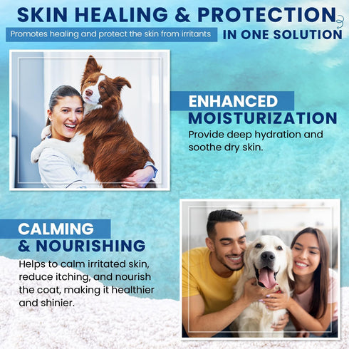 Dead Sea Minerals Dog Shampoo & Conditioner - Chamomile, Tea Tree Oil, Aloe Vera, Oatmeal - Hypoallergenic, Paraben &