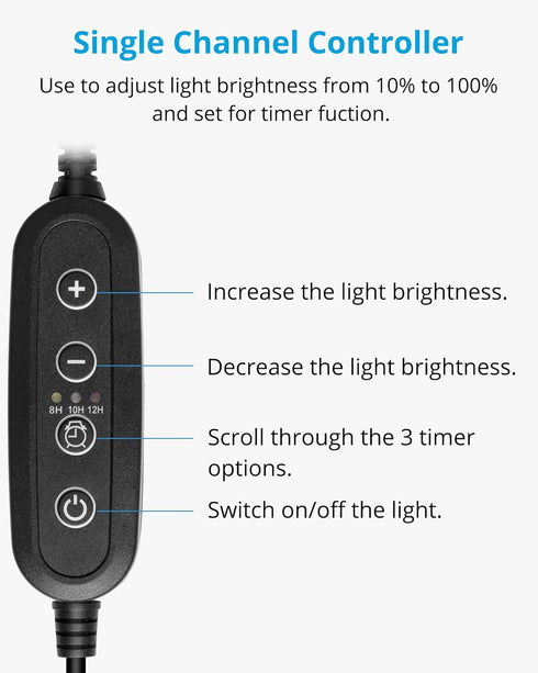 NICREW Aquarium Light Timer & Dimmer, Easy to Program Single Channel Fish Tank Light Controller