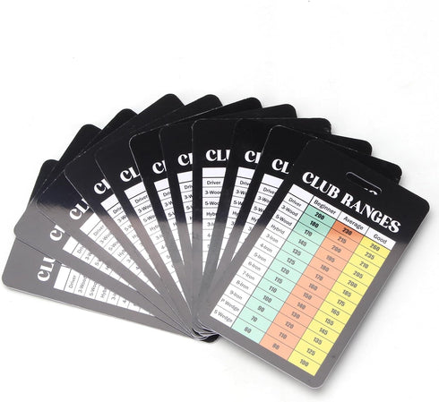KVMORZE 1 Pack Golf Club Range Chart Card, Golf Club Distance and Rules Card Golf Yardage Card, Golf Gifts Golf