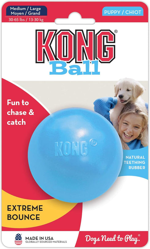 KONG Puppy Ball w/Hole, Soft & Durable Activity Ball for Medium/Large Puppies - Dog Toy for Healthy Exercise