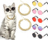 7 Pieces Sunglasses for Cats and Dogs, Gold Chain Costume, Funny Cute Retro Pet Cosplay
