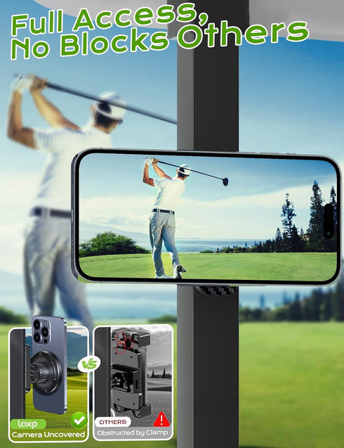 LOXP N56 17-12 Magnetic Golf Cart Phone Holder Mount Compatible With MagSafe for iPhone Pro Max Plus Fits Club Car