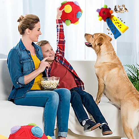 Furry Fellow Snuffle Ball Interactive Dog Toy - Hidden Treats for Slow Food Training and Playtime
