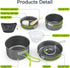 Lixada Camping Cookware Set, 11PCS Non-Stick Lightweight Pot Pan Bowls for Outdoor Camping