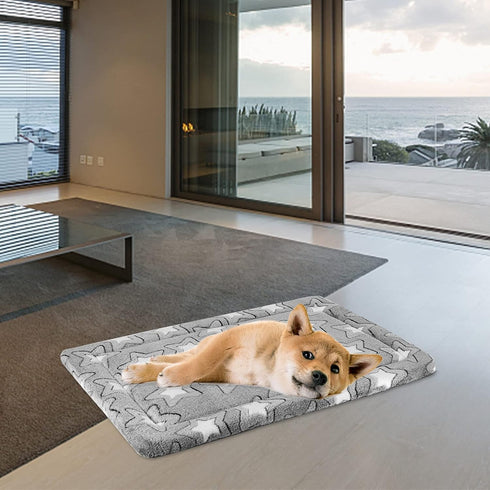 EMPSIGN Dog Bed Mat - Reversible Machine Washable Crate Pad for Large Medium Small Dogs, Grey