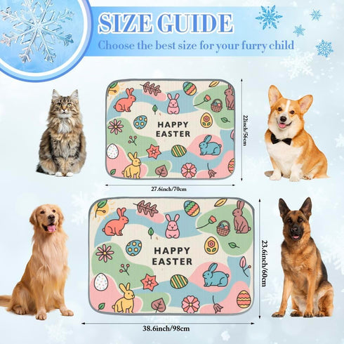 imiBBWQu Summer 27" 22" Dog Cooling Mat Happy Easter Pet Ice Pad Mat Washable Pet Cold Pad Bed Cooling System Tough Dog