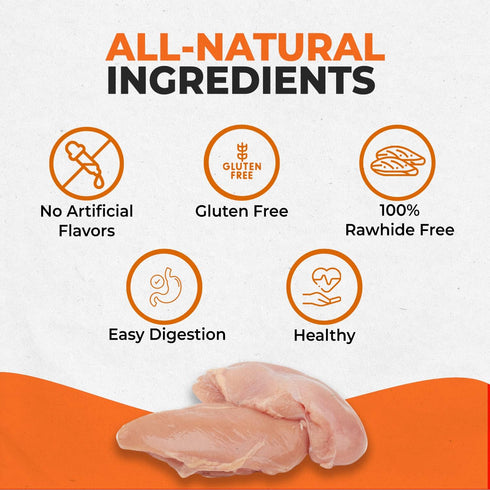 Canine Naturals Chicken Recipe Chew, Rawhide Free Dog Treats, Made From USA Raised Chicken, 10 Count of 5 Inch Stick