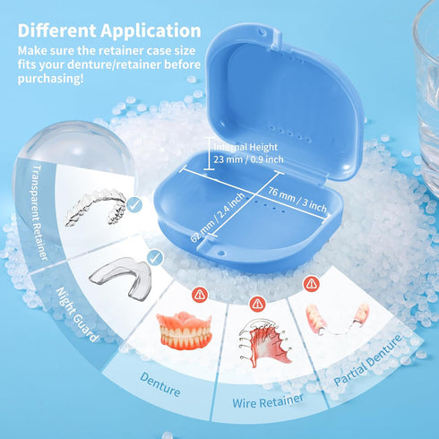 Orthodontic Retainer Case with Vent Holes - Mouthguard Container with Hinged Lid for Office, Travel, Household