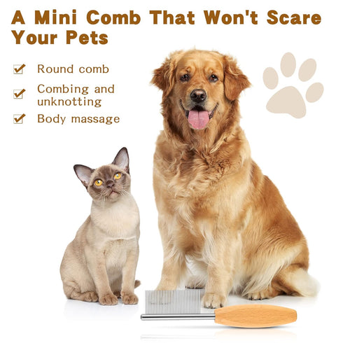 4 In 1 Pet Comb, Face and Feet Comb for Small Dogs, Perfect for Grooming Matted Fur and Tangles