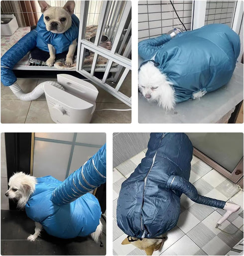 Dog Drying Bag - Hands Free Quick Drying Pet Grooming Tool for Small Medium Large Dogs & Cats, 360 Degree Shower Suit
