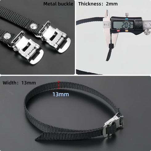 Set Bicycle Pedal Toe Clip Cage with Straps for Exercise Bike,Pair of Pedal Cage for Indoor and Outdoor Cycling