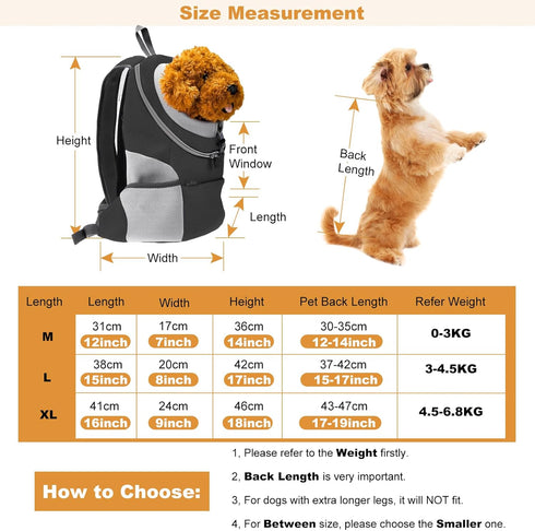 Dog Backpack Carrier - Pet Travel Carriers for Small Dogs and Cats, Convenient Pet Travel Backpack