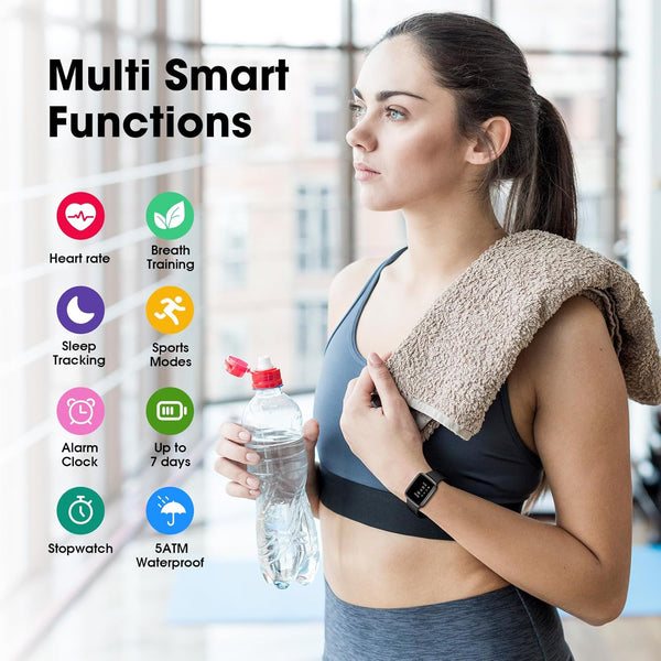 Fitness Tracker Watch with Heart Rate Monitor, Large Screen Activity Tracker with Pedometer and Sleep Monitor