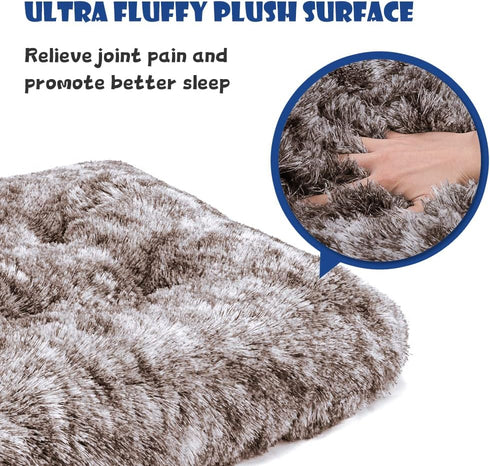 ULIGOTA Dog Bed Crate Pad, Plush Soft Bed for Small Medium Large Dogs, Washable Anti-Slip Kennel Crate Mats for
