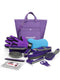 Horse Grooming Kit (12-Piece): Brushes, Storage Bag, Sweat Scraper, Mane Comb, Grooming