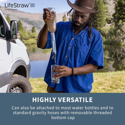 LifeStraw Peak Series Personal Water Filter for Hiking, Camping, Travel, Emergency Preparedness (1 Pack, Mountain Blue)