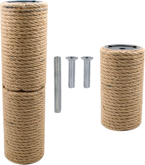 2 Pack Cat Scratching Posts - Jute Rope Replacement Scratcher Refill for Cats Cube Tower Interactive Toys
