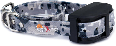 Gray Camo 3/4" Heavy Duty TPU Coated Nylon Replacement Dog Collar Strap - Waterproof and Odorless