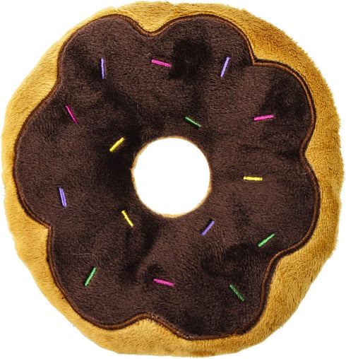 3 Assorted 6 Inch Plush Pet Toy Donuts with Squeakers, Dog Chew Toy