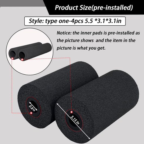 Foot Foam Pads Rollers Replacement Set for Home Weight Bench, Inversion Table Leg Tube, Sit Ups