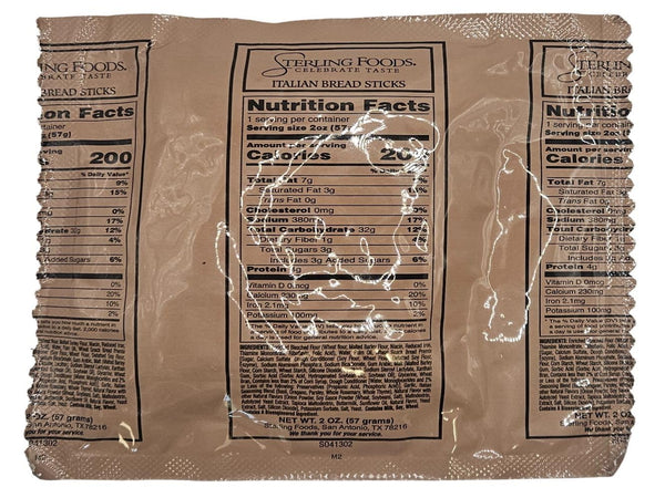 EPIDEMIC PROOF MRE (Meal Ready to Eat) BREADS - Authentic USGI US Military Ration