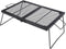 Portable Heavy Duty Steel Folding Campfire Grill Grate for Outdoor Cooking Fire Pit, Black Folded in Half