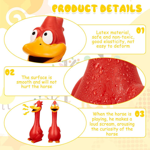 Hungdao 1 Pcs Horse Toys, Latex Squeaky Chicken Squeak Balls, Turkey Balls for Horses, Noise Maker Squeaker (Red)
