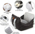 Leath-Aire Dog Car Seat for Small Dogs, Waterproof Booster Seat with Storage Pockets and Clip-On Safety Leash, Portable