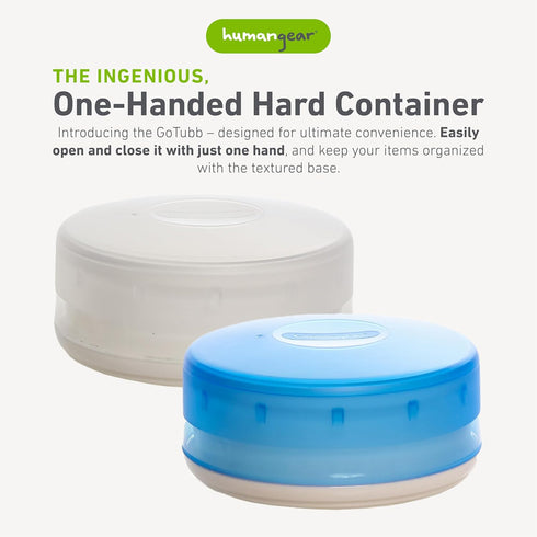 humangear GoTubb Hard Container - Easy Open, Food-Safe Material, Clear/Blue, Large