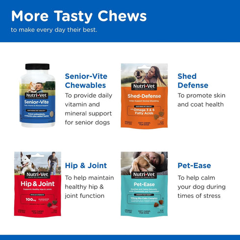 Immune 180 Count Nutri-Vet Multi-Vite Chewables for Adult Dogs, Daily Multivitamin & Mineral Supplement for Overall