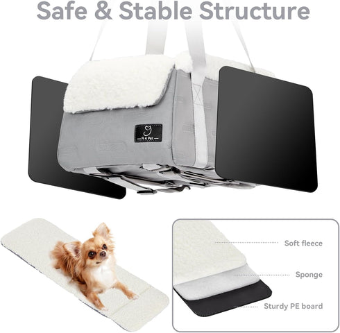 12 lbs Center Console Dog Car Seat for Small Dogs Under Secure Booster Seat with Safety Tether, Fits Most Cars & SUVs