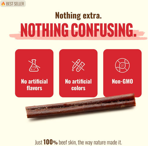 (6 Inch, 10 Pack), 95% Natural Farm Odor-Free Bully Coated Gourmet Collagen Sticks Real Bully Beef Coated, Natural