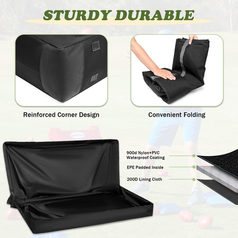 4' 2' 900D Cornhole Carrying Case Fits x Regulation Size Board, Heavy-Duty Cornhole Boards Bag with Front Pockets