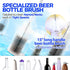 Holikme 10 Pack Bottle Brush Cleaner Set, 15" Long Handle, Flexible Water Bottle Brush, 8 Straw Cleaner Brush, White